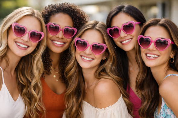 Light Pink Heart Sunglasses Bulk | | Adult Size | 1051P
